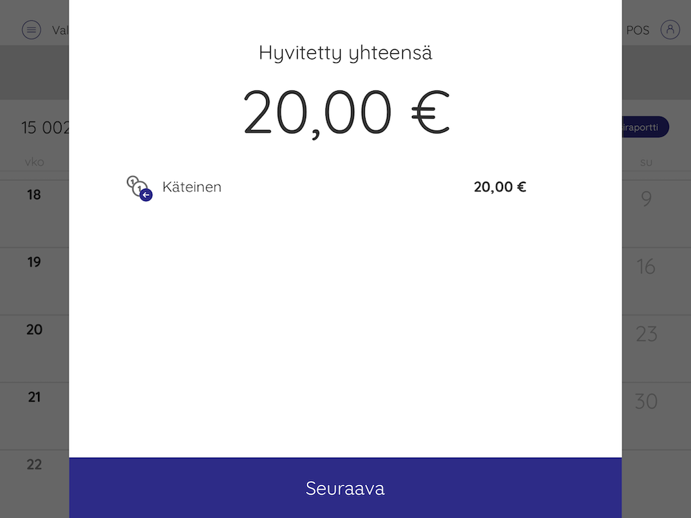 hyvitetty yhteensä