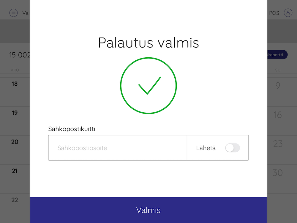 palautus valmis